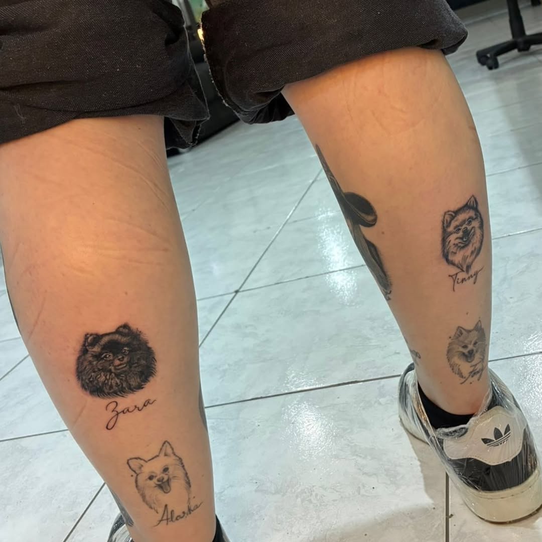 🐾✨ Amor em forma de tatuagem.
A @_psicocandy eternizou esses companheiros de quatro patas em retratos delicados e cheios de personalidade. 

Cada detalhe foi pensado para represent